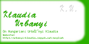 klaudia urbanyi business card